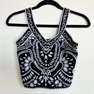 "Express" black & white patterned tank top - Size S